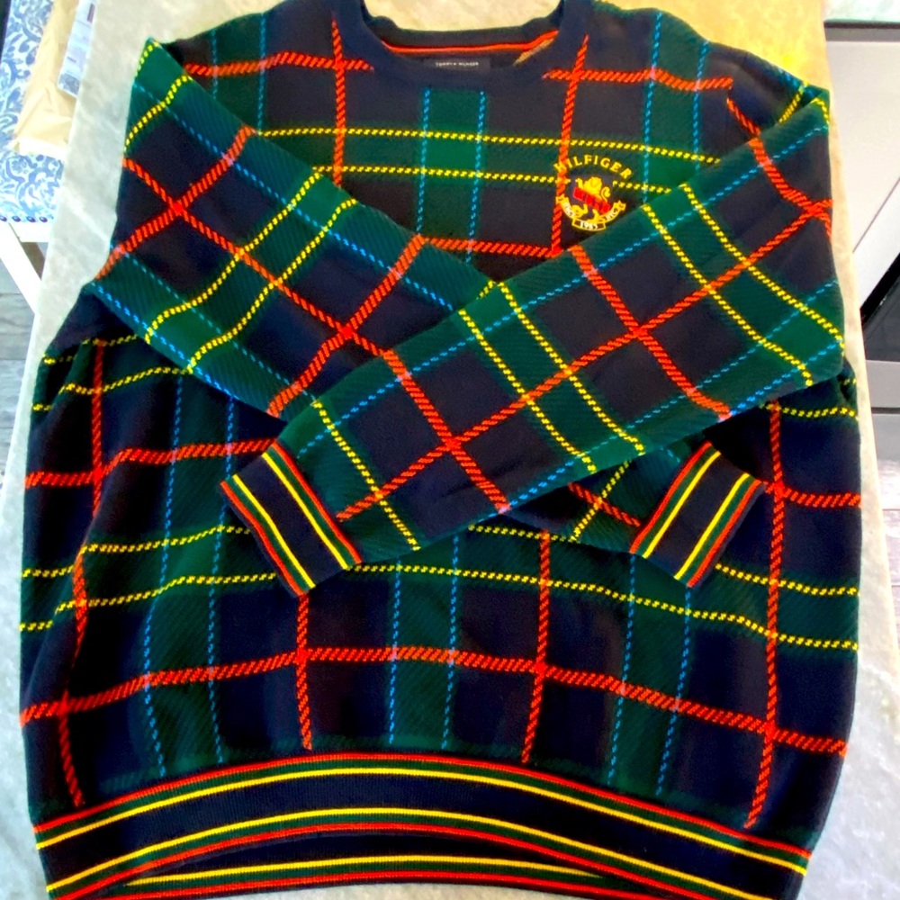 Tommy Hilfiger blue/green argyle sweater